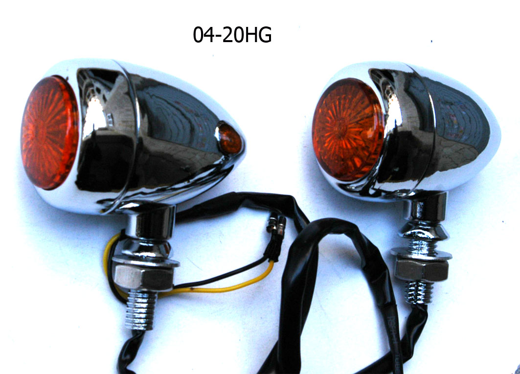 04-20HG PAIR MARKER LED LIGHT CHR, AMBER LENS