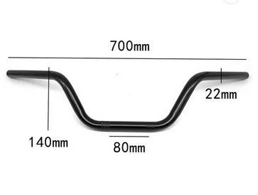 06-25HG BLACK HANDLEBAR 22mm BULL HORN