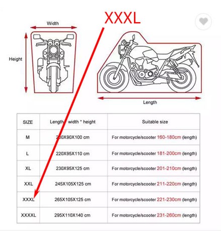 11-25HG-XXXL COPRIMOTO XXXL 265x105x125