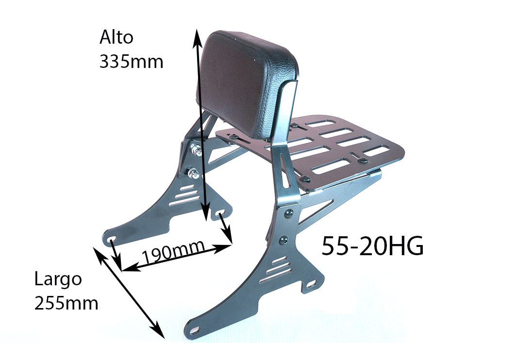 55-20HG SCHIENALINO PER HARLEY CON PORTAPACCHI NERO