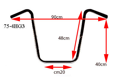 75-4HG3B MANUBRIO "APE HANGER ALTO 48cm Nero