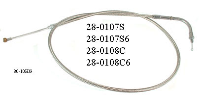 28-0108C CAVO ACCELERATORE RITORNO 90g INOX 80 cm FILETTATO